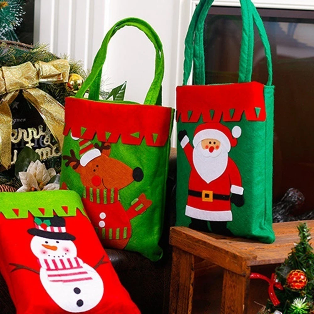 4 стиля Рождественская Сумочка Санта Клаус Снеговик елка мешок для конфет