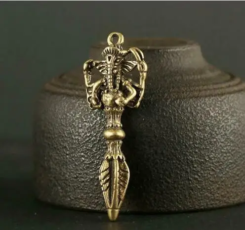 

Китай латунь слон Exorcism пестик маленькая статуя