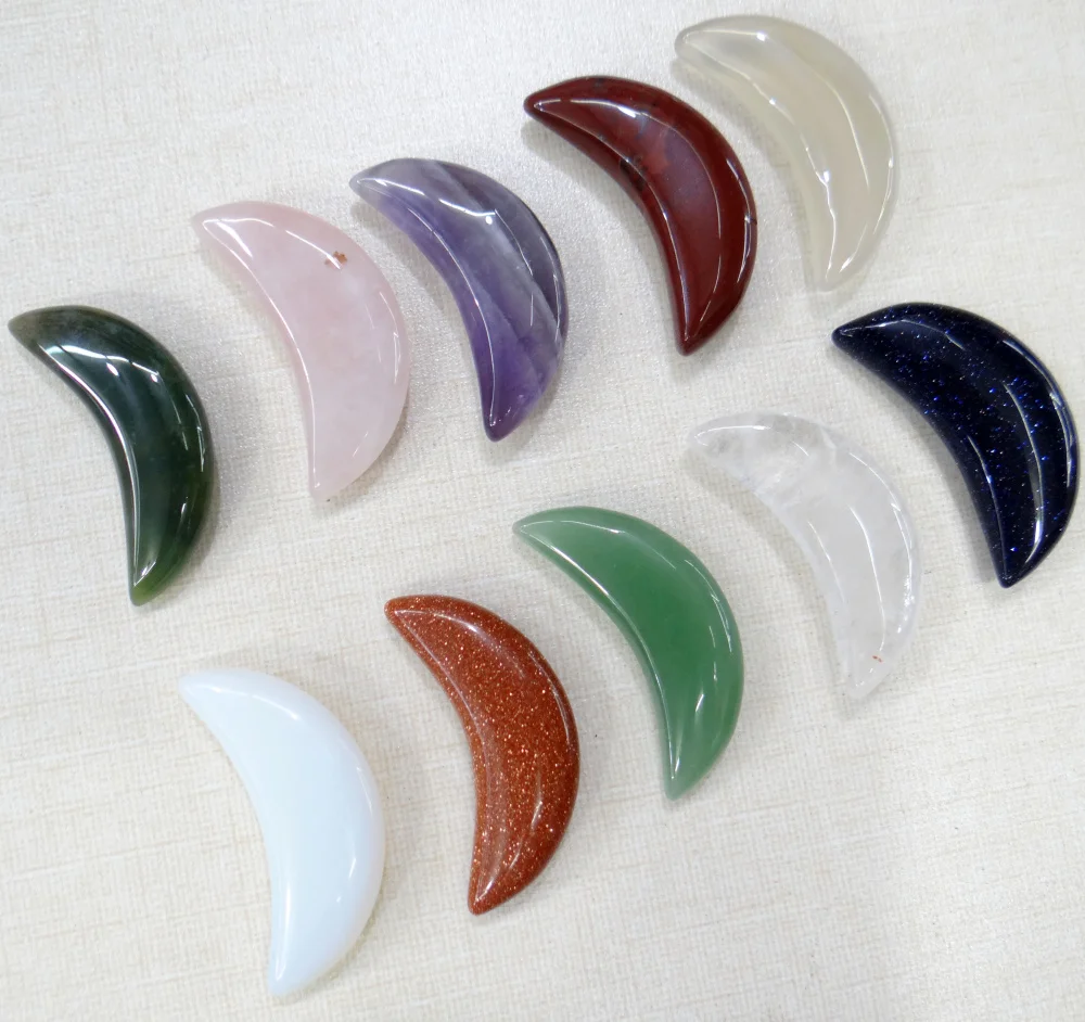 8 шт. подвеска в виде Луны с натуральным кварцевым камнем | Украшения и аксессуары