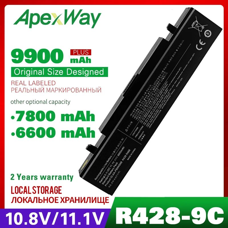 Apexway 9 ячеек AA-PB9NC6B AA-PB9NC6W Аккумулятор для ноутбука Samsung R425 R518 R528 R530 R540 R580 R730 R780 RV508 RV520