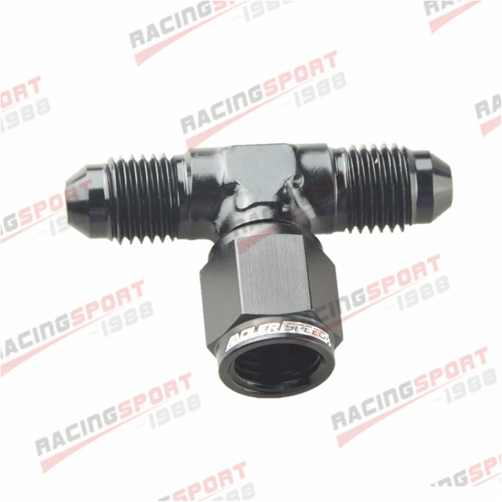 

4AN Female To 4AN Male Tee On Side Thread Fitting Adapter Black