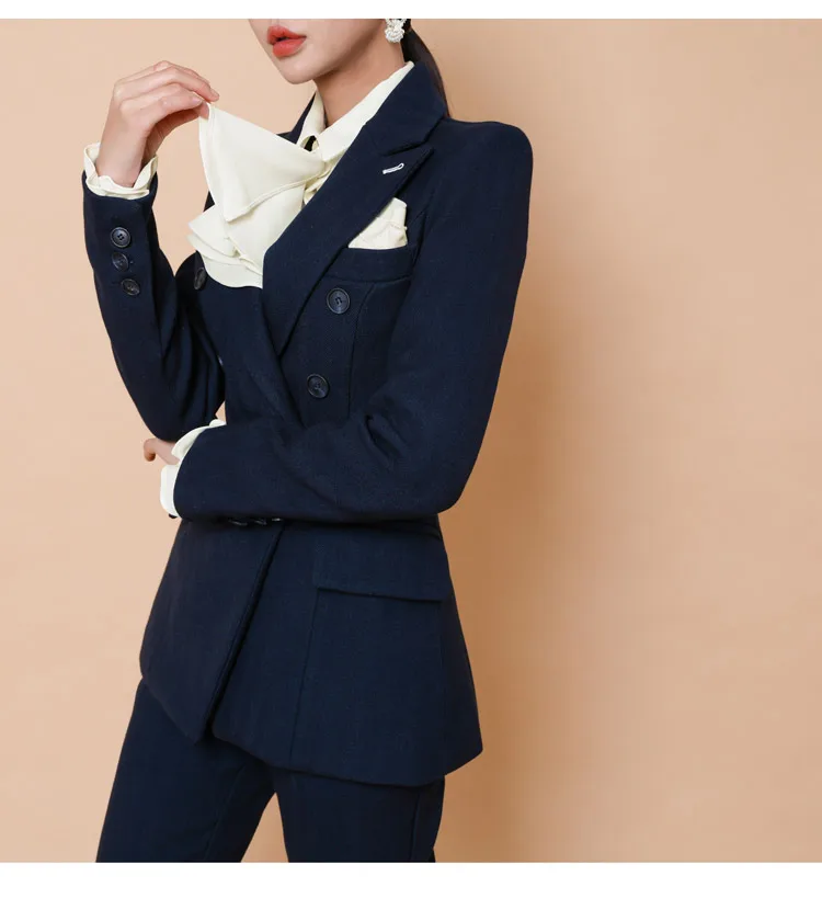 2019 осень зима новый корейский черный приталенный деловой Блейзер + брюки 2
