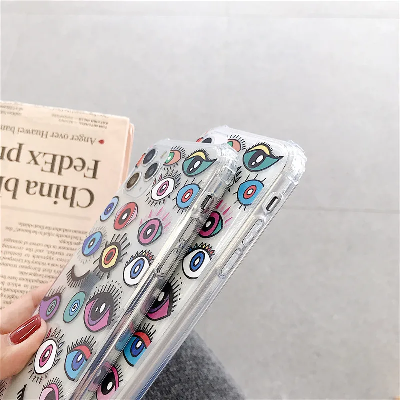 Чехол для телефона с забавными милыми глазами iphone 7 8 plus X XR XS Max 11 Pro задняя крышка