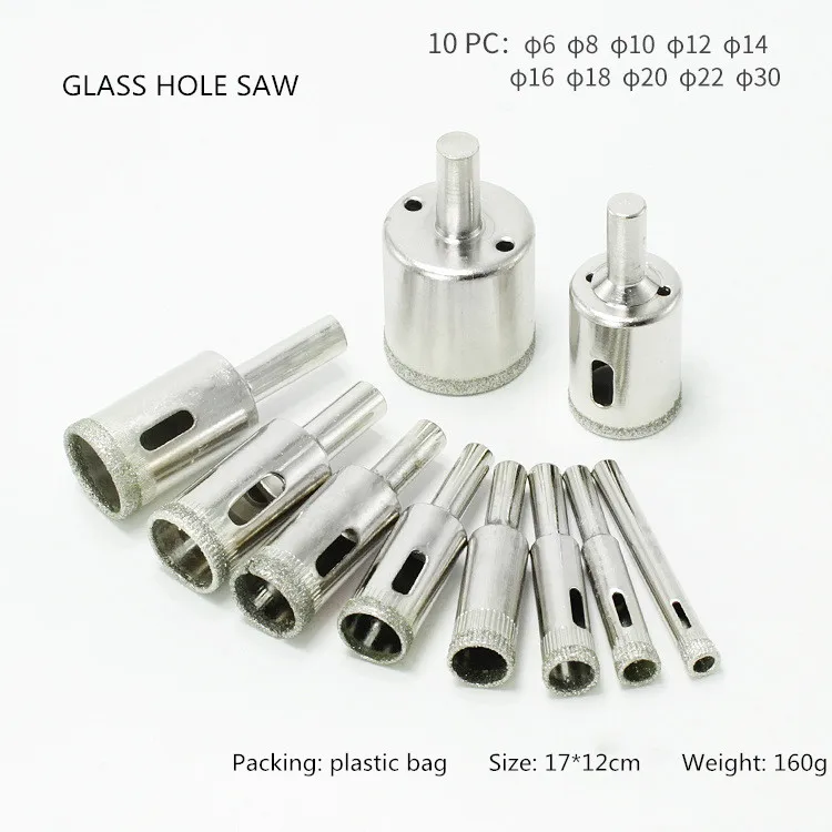 Открывалка для отверстий стекла 15 шт. сделайте отверстия на глазурованной