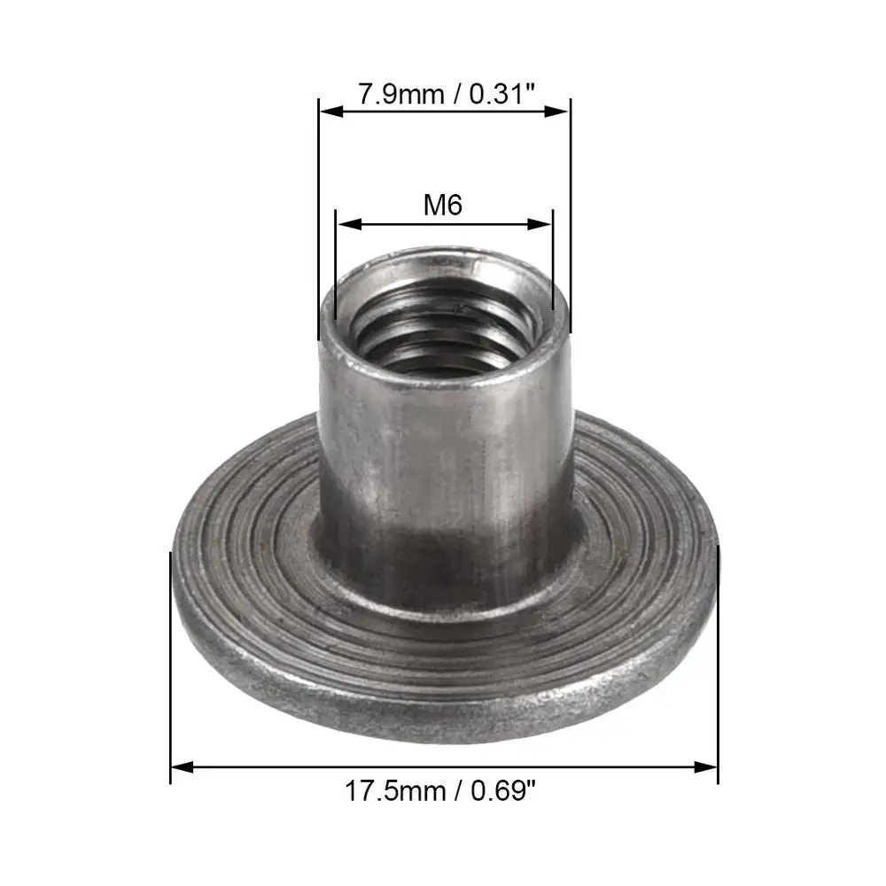 30 шт. углерода Сталь круглое основание прикручиваемая цилиндрическая гайка