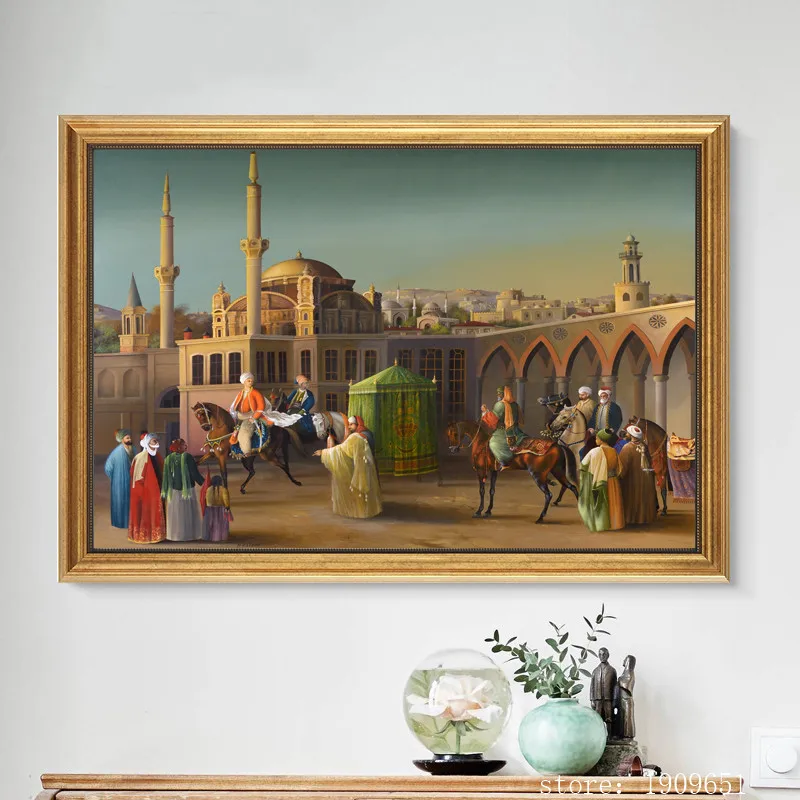 

cotton no frame Arab people landscape canvas printings oil painting printed on cotton home wall art decoration picture