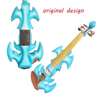 high quality blue color fancy song art streamline 5 strings 44 electric violin