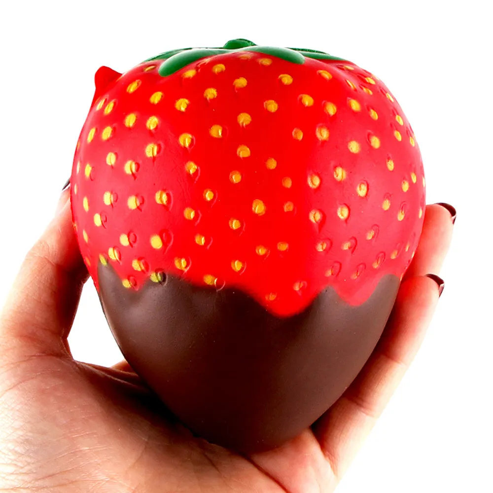 

Chocolate Strawberry Smell Sticky Slow Rising Squeeze Toy Treasure Collect Squeeze Simulated Fruit Reliever Children L4