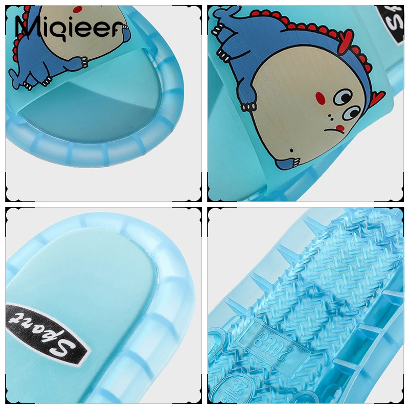 Симпатичные детские тапочки с динозавром летние светящиеся Мультяшные шлепанцы