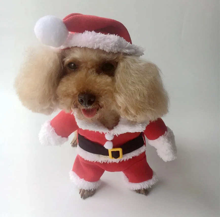 Pet Dog Christmas Clothes Santa Claus Costume Winter Puppy Cat Coat Jacket Suit with Cap Warm Clothing For Dogs Cats | Дом и сад