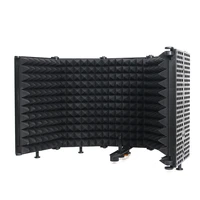5 panel foldable recording studio microphone isolation cover noise reduction board blowout net with shock proof frame