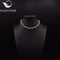 xlentag handmade natural pink purple fresh water pearl necklace women wedding party gift fine fashion simplicity jewelry gn0262a