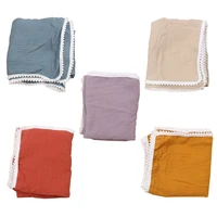 baby tassel swaddle wrap cotton double gauze receiving blanket photography props