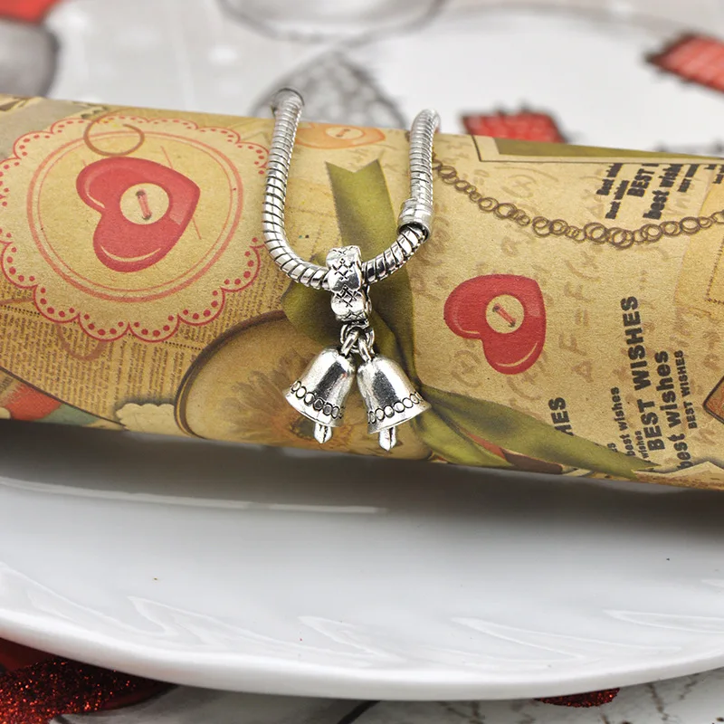 Рождественский колокольчик кулон подходит для оригинального браслета женщин и