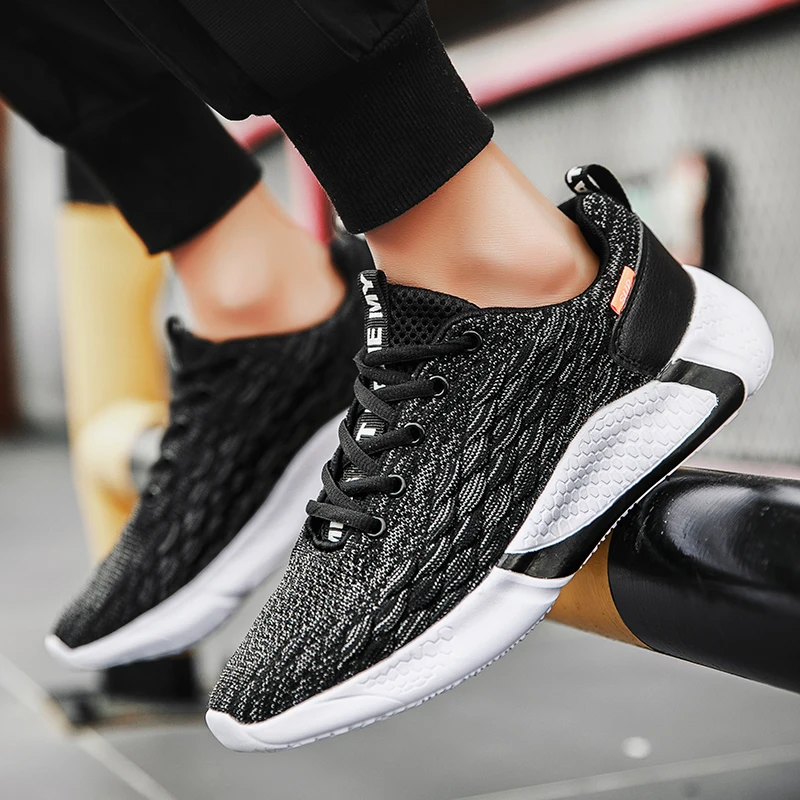 

Fashion Men Mesh Running Shoes Portable Breathable 46 Large Size Sneakers Comfortable Walking Jogging Flats Casual Shoes