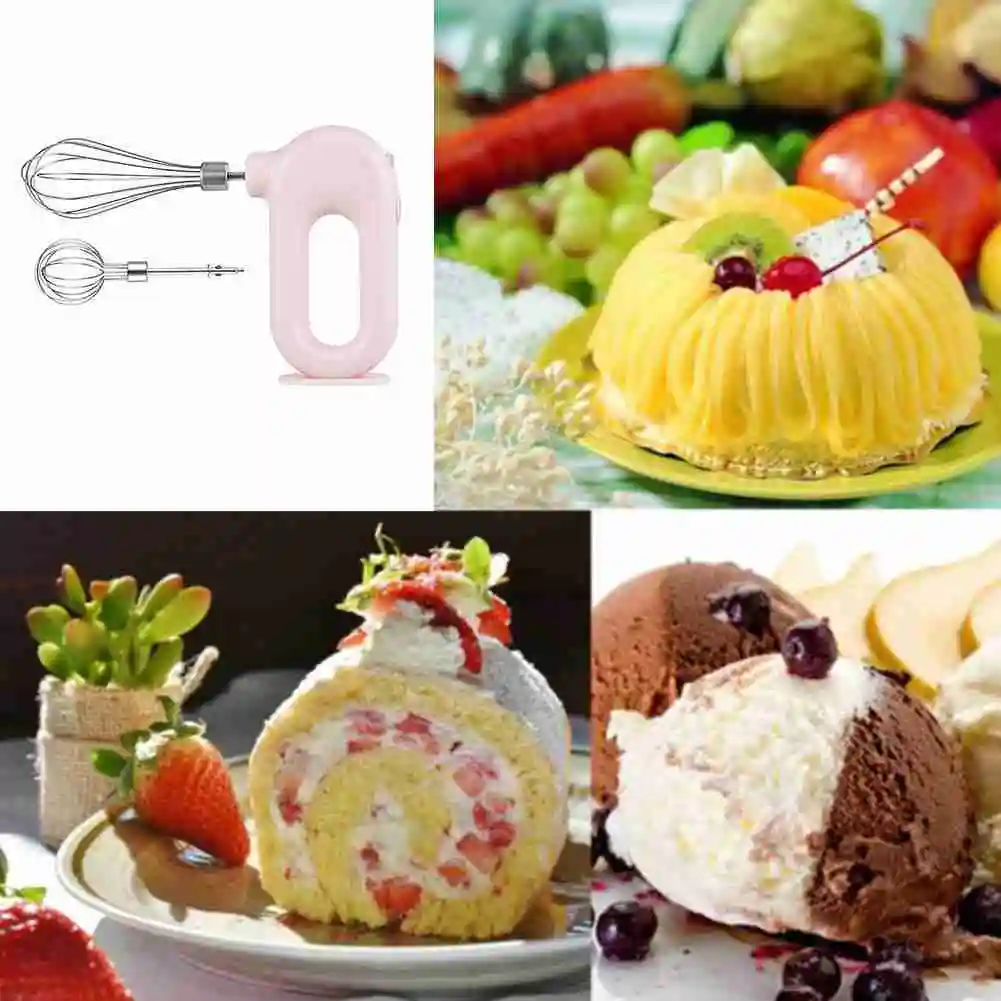 Электрический венчик с двойной палочкой бытовой миксер для яиц крема торта