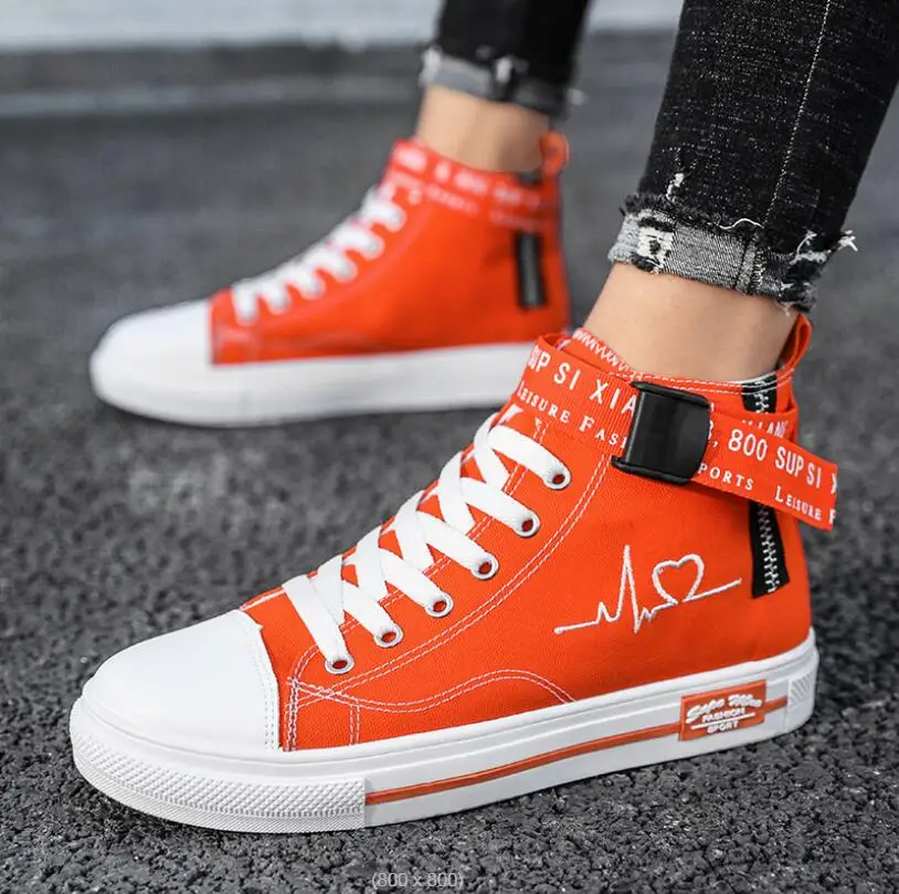 

Sneakers men Canvas Shoes Breathable Flats Shoes High Top board shoes 2021 Spring Women Vulcanized Shoes tenis masculino