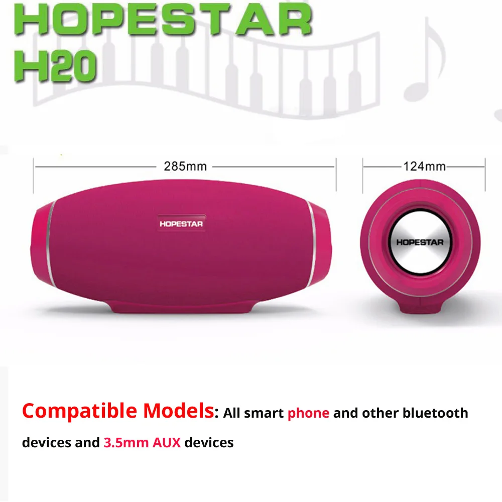 

H20 Rugby 30W Waterproof Bluetooth Speaker Portable Column Wireless Bass Stereo Subwoofer Soundbar System Boom Box for Computer