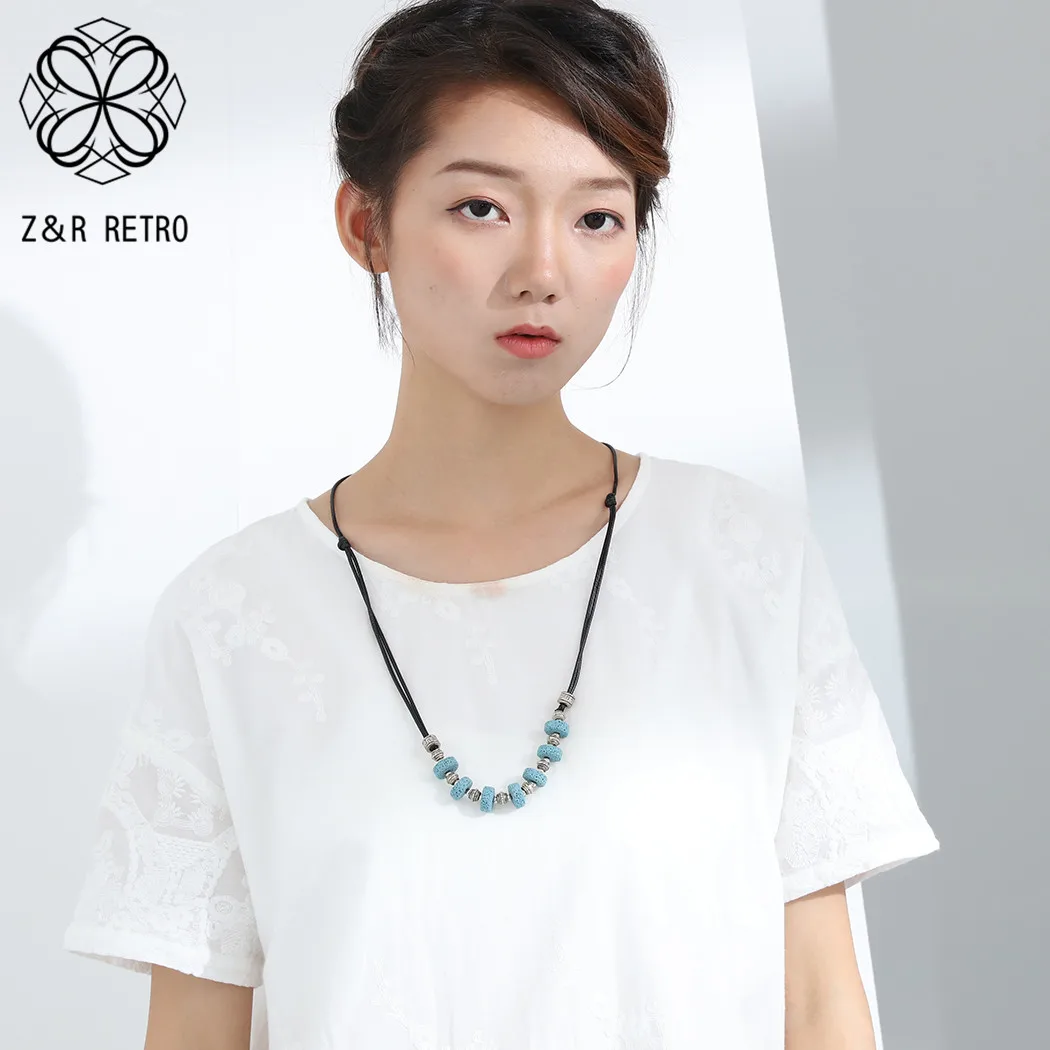 Винтажное ювелирное изделие из вулканического камня регулируемая Женская цепь