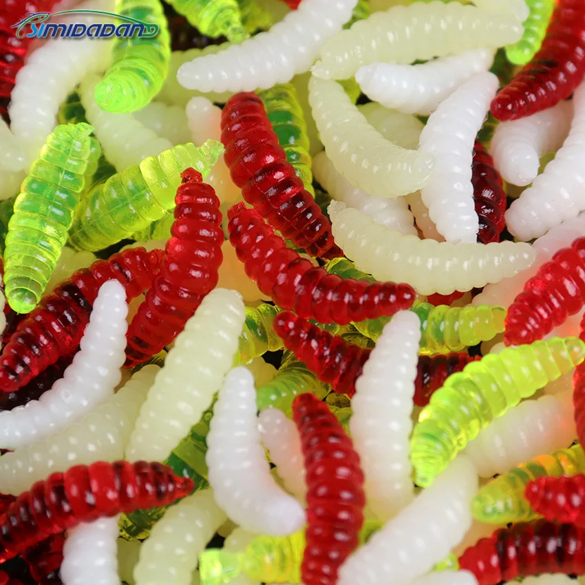 Рыболовные приманки в виде червяка 50 шт. мягкие с запахом червей снасти