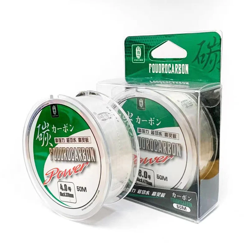 

ZUKIBO 50M 100% Fluorocarbon Fishing Line 1-12.6kg Japanese Imported Carbon Fiber Line Monofilament Wear-resistant Invisible