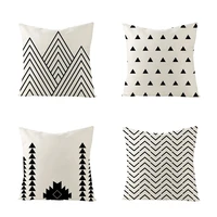 simple black white geometry cushion cover abstract mountains throw pillows cover car sofa home decorative linen pillow case