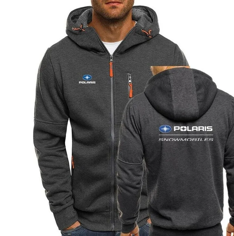 

2020 men Polaris Snowmobiles Print Autumn Men Hoodies Zipper Sweatshirt Streetwear Jacket Mens Hooded Tracksuit Slim