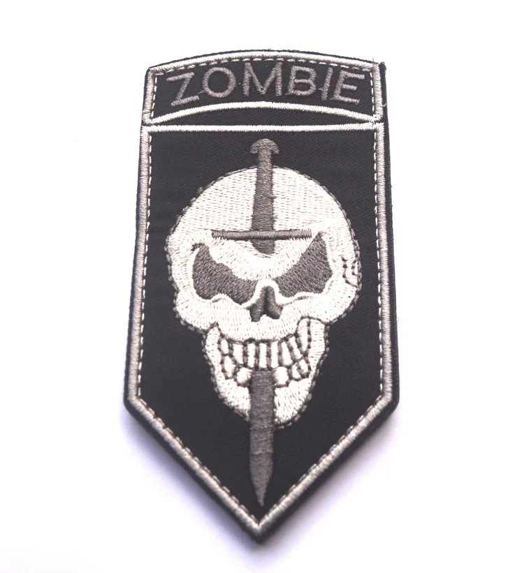 Нашивки зомби Хантер череп убийца вспышка крючок вышитые США Патчи тактические