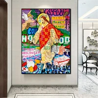 street graffiti art pop art famous gold god poster canvas painting print on wall picture for living room home decor