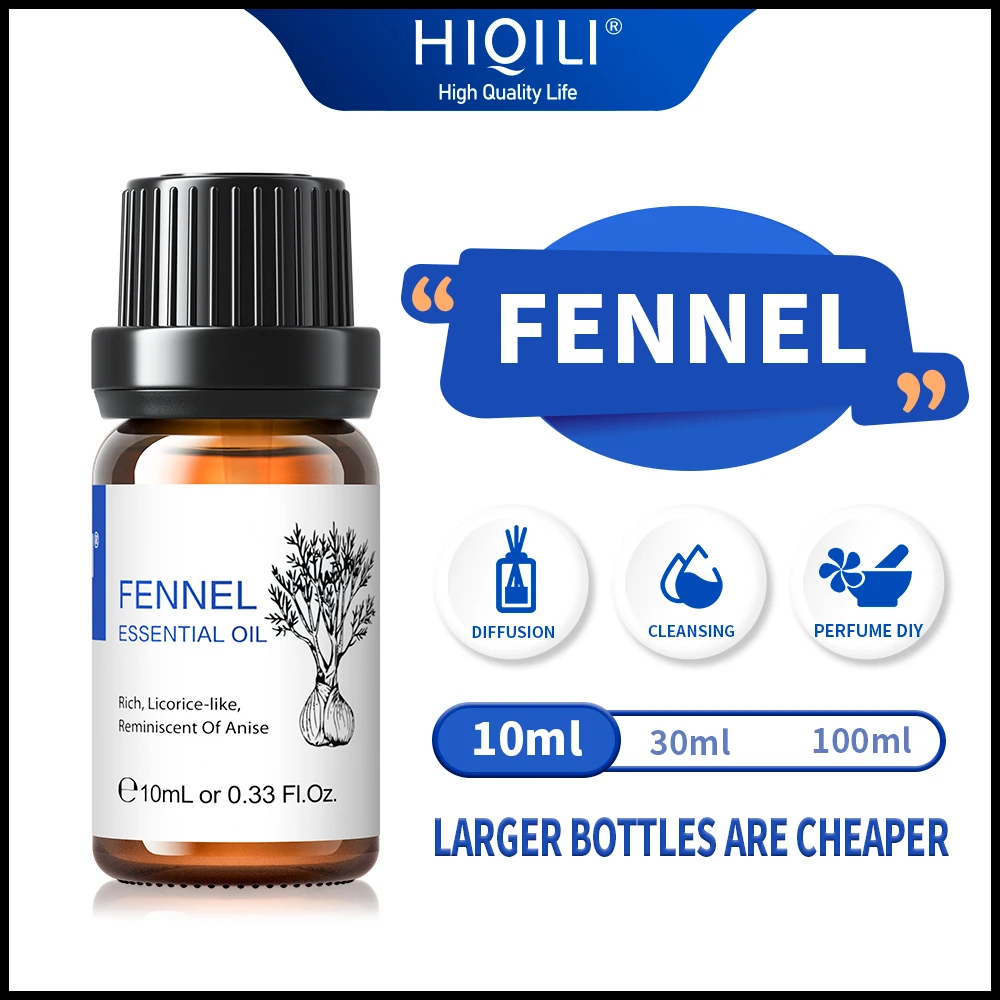 

HIQILI 10ML Fennel Essential Oils 100% Pure Nature Plant Aromatherapy Diffuser Spice Oil Cinnamon Cloves Patchouli Lavender