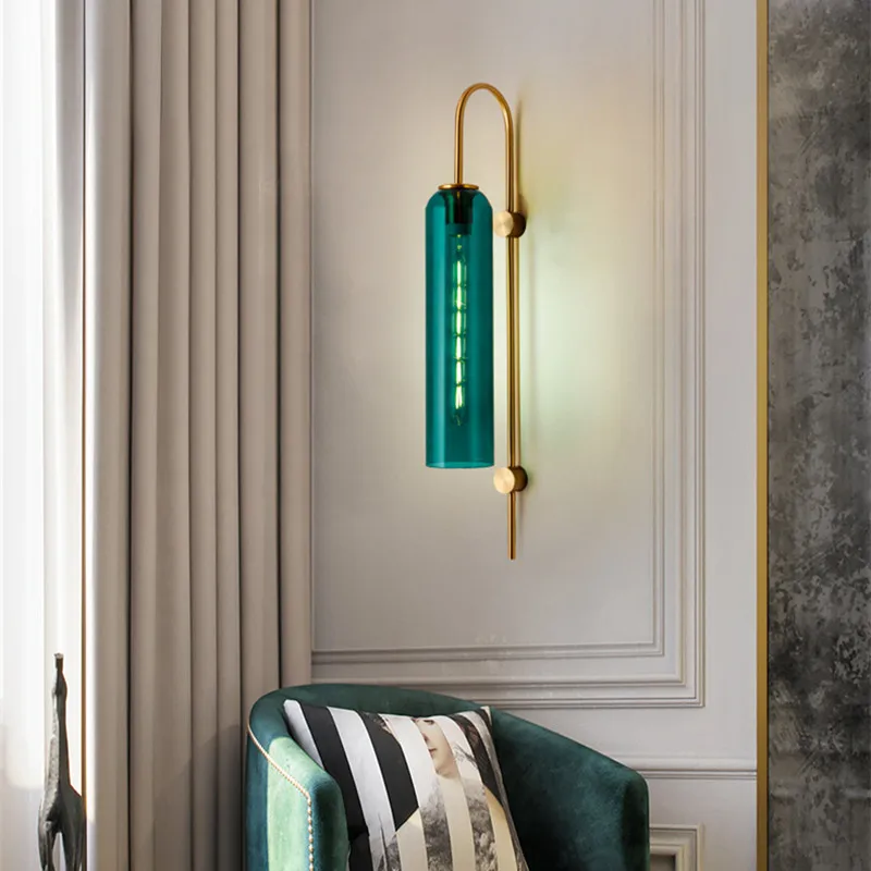 Настенный светильник в скандинавском стиле дизайнерские синие светодиодные