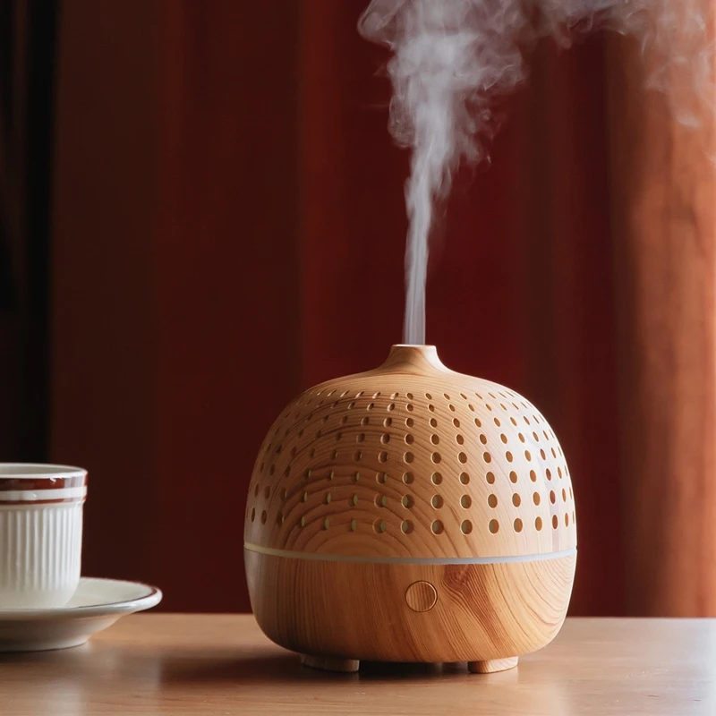 

180Ml USB Electric Aroma Air Diffuser Wood Grain Ultrasonic Air Humidifier Cool Mist Maker with 7 Colors Lights