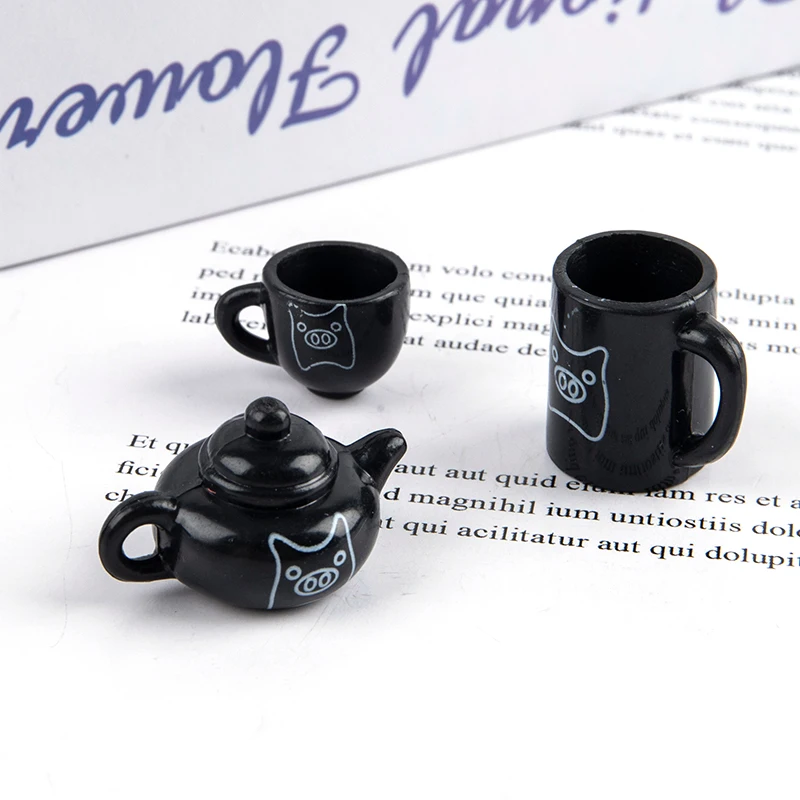 

5Pcs Teapot Cup Kettle 1/12 Dollhouse Furniture Miniature Dining Kitchen DIY Toy