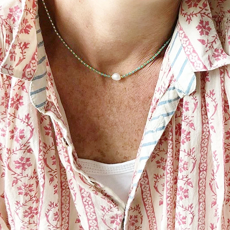 Ожерелье Из Жемчужного прекрасные бусины в горошек барокко для мужчин и женщин