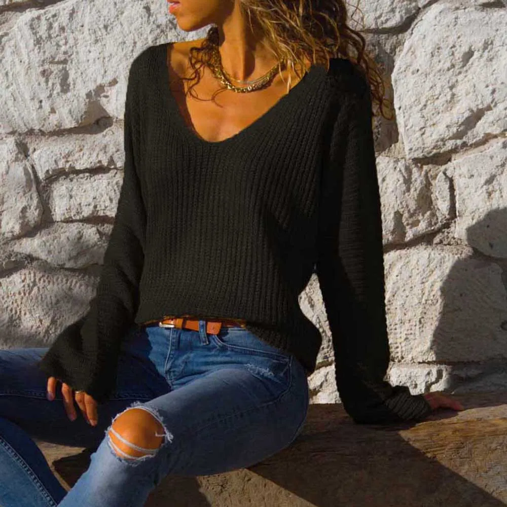 Женский свитер 2020 Модный повседневный джемпер с длинным рукавом свитеры