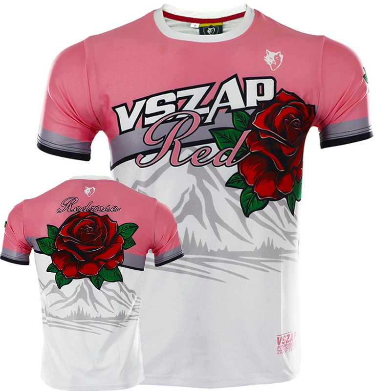 

Мужская майка VSZAP розового цвета, одежда для тренажерного зала, боксерские Трикотажные изделия, футболка для бега и фитнеса с коротким рукав...