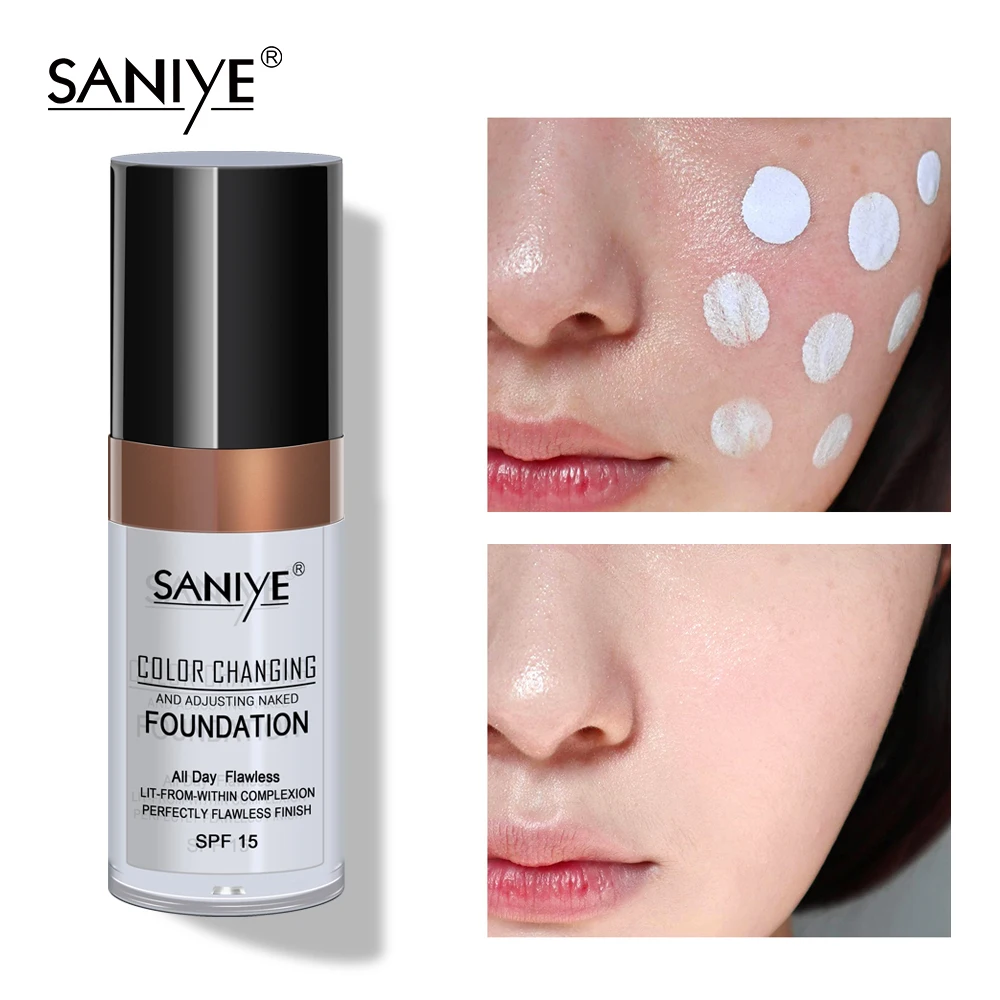 SANIYE меняющая цвет основа для лица макияж жидкое покрытие консилер долговечная
