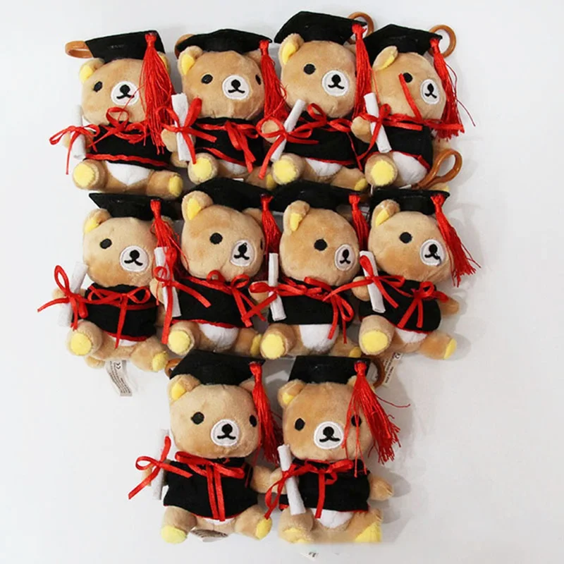 

10cm Dr. Bear Plush Toy For Graduation Chidren Boy Girls Soft PP Cotton Stuffed Teddy Bear for Kids Birthday Party Gift