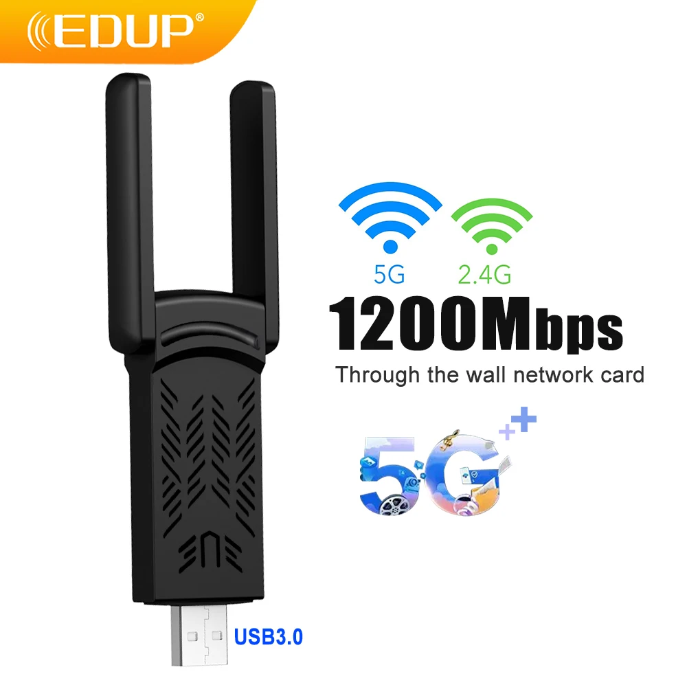 

Wi-Fi-адаптер EDUP, 1200 Мбит/с, 2,4/5 ГГц