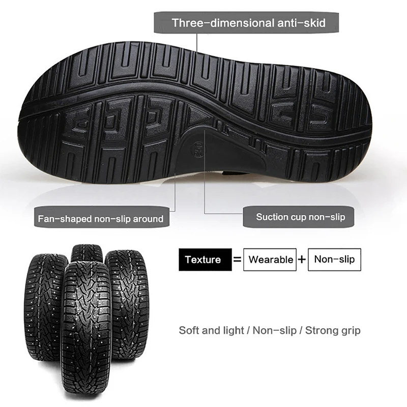 2023 New Men Sandals Split Leather Men Beach Shoes Roman Men Casual Shoes Men Slippers Sneakers Summer Outdoor Shoes Flip Flops