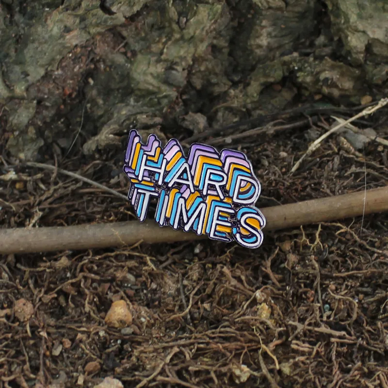 Многослойная Цветная брошь с надписью shadow HARD TIMES|Броши| |