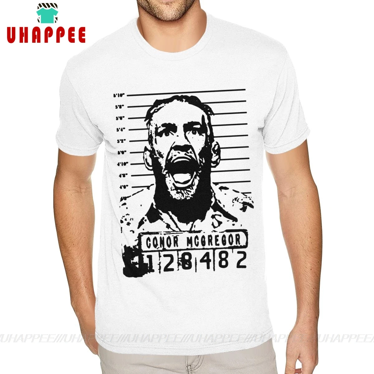 Классная футболка Conor Mcgregor Escobar Mugshot Mashup забавная с короткими рукавами и круглым