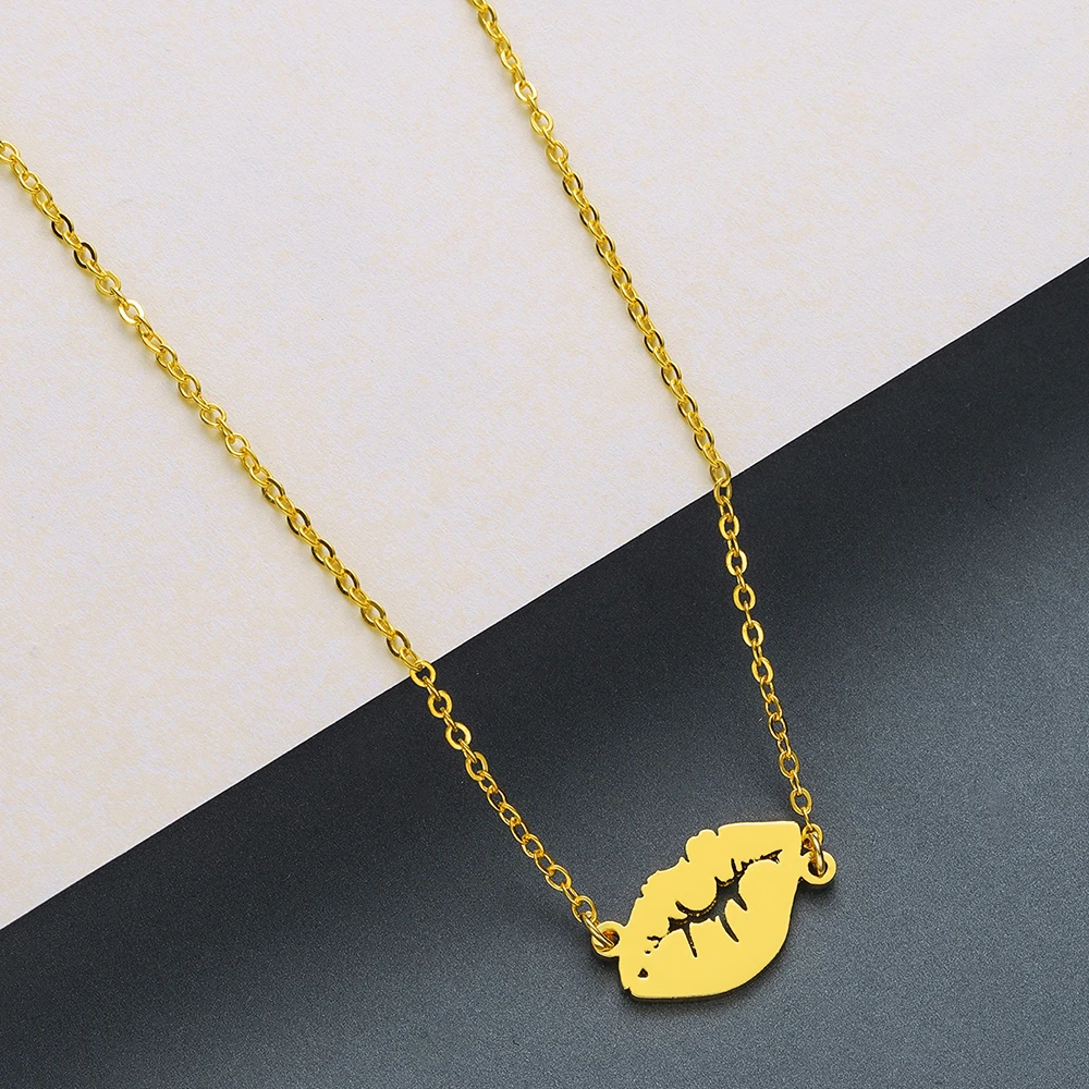 Kinitial 2019 ожерелье с кулоном в виде сексуальных губ ювелирная цепочка из