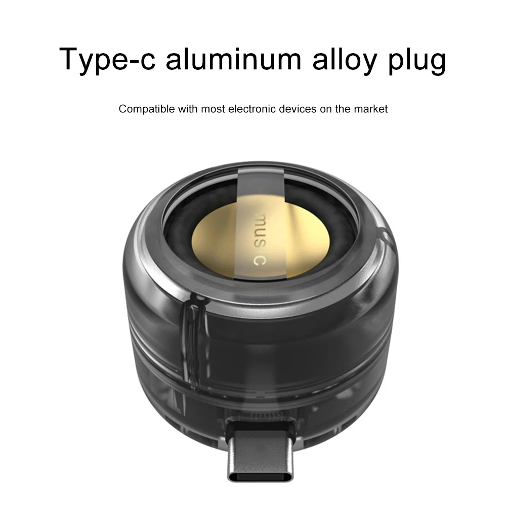 Тип-c мини-динамик для телефона портативная вилка перезаряжаемая с чистым басом