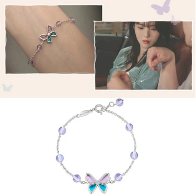 Han So Hee Nevertheless drama same stone butterfly bracelet Korean style elegant high quality crystal jewelry for women girls