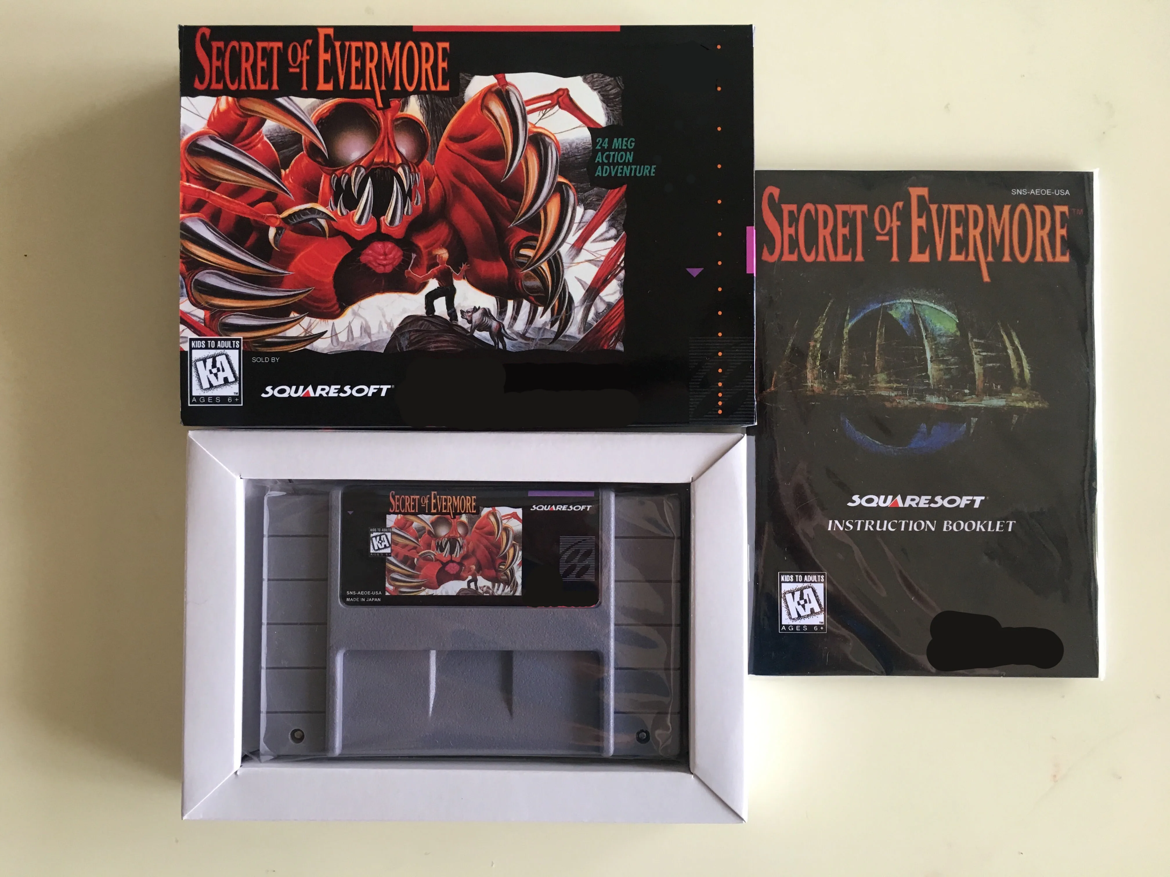 16-битные игры ** Secret of Evermore (Американская версия! Коробка + инструкция картридж!) |