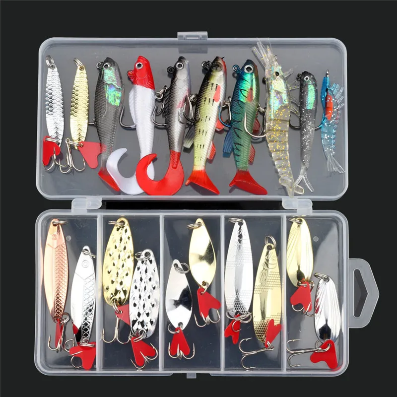 Приманка для рыбалки ALLBLUE набор смешанных пластиковых мягких металлических