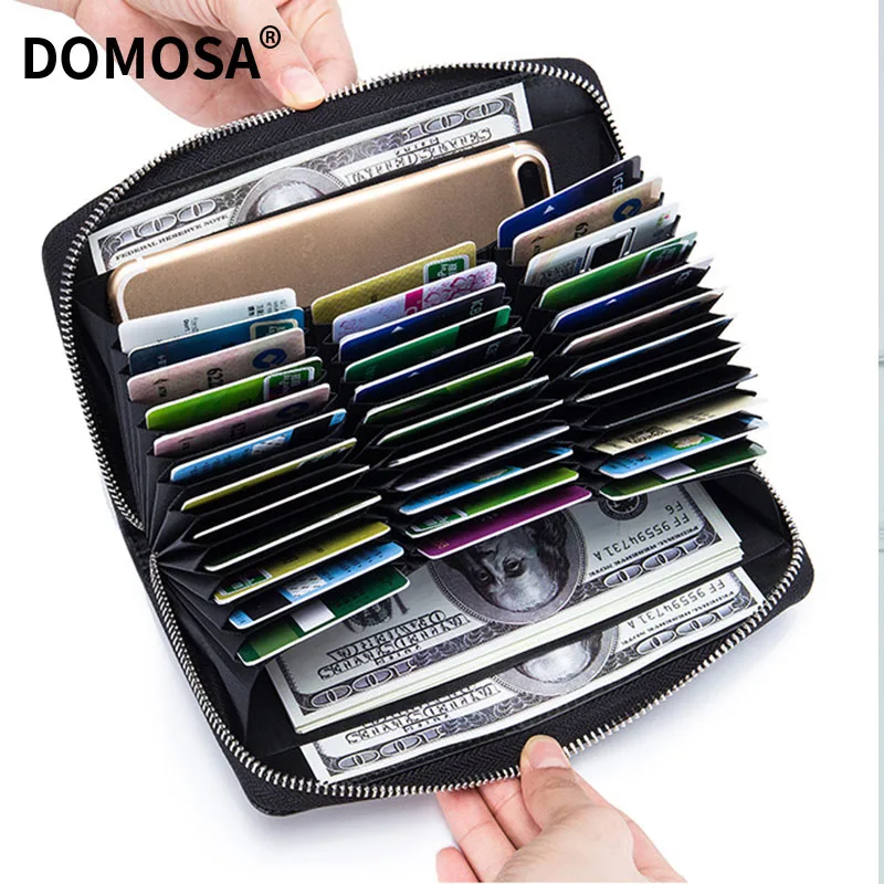 

Leather Card Bag Long Wallet Passport Bag rfid Multi-card Multi-function Men and Women Large Capacity Clutch WalletS purse
