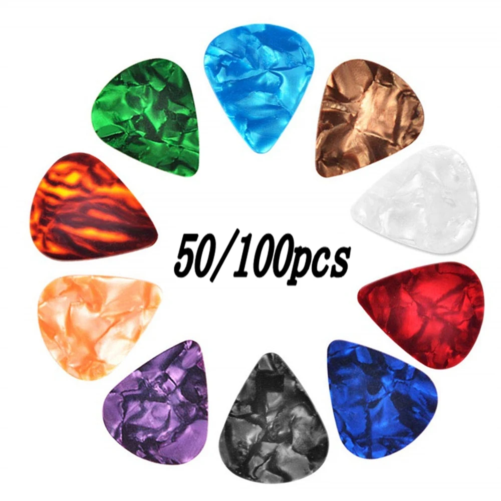 

50/100Pcs Acoustic Pick Guitar Picks Plectrum Celluloid Electric Smooth Guitar Pick Accessories 0.46mm 0.71mm 0.81mm 0.96mm