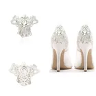 1 шт. новая цепочка Свадебные туфли на высоком каблуке Цветочные сапоги DIY ручные Стразы сандалии украшения Свадебная обувь аксессуары